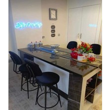 TheSandalyeShop Sandalyeshop Yeni,dolce Tasarım Bar Sandalyesi 65 cm Siyah Babyface Kumaş,.90 ile 99 cm Arası Ada&masalara Uyumlu