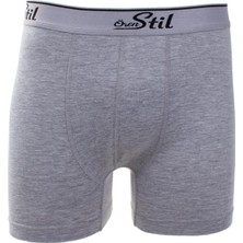 Ören Stil 44-8032 Gri 3'lü Paket Erkek Pamuklu Likralı Boxer
