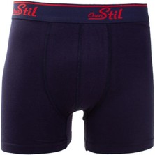 Ören Stil 44-8032 Lacivert 3'lü Paket Erkek Pamuklu Likralı Boxer