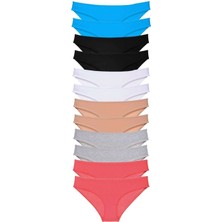 Mbb E-Ticaret 12 Adet Eko Set Likralı Kadın Slip Külot Çok Renkli 6