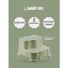 Babylike Çocuklar Için Tuvalet Eğitim Seti- Kaydırmaz Katlı Basamak ve Kulplu Klozet Adaptörü&koltuğu