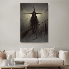 Marsilyan- Süpürge ile Uçan Cadı ve Kedisi, Cadılar Bayramı Hediyesi, Hellowen Tablo -6287