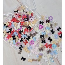 Aba Nails Tırnak Süsleme Charm Nail Art Charm Taşları Fiyonk Dizayn Mix 3D Tırnak Süsleri 041