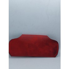 Hakiki  Crazy Deri  Kırmızı El Yapımı Handmade Unisex Gözlük  Kabı