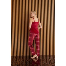 Pijamoni Kadın Kadife Üçlü Pijama Takım