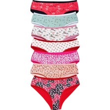 Mbb E-Ticaret Pamuklu Geniş Kenarlı Likralı Desenli Bato Kadın Külot 7'li Paket