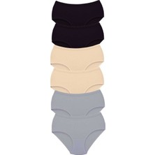 Mbb E-Ticaret 6 Adet Tutku Kadın Yüksek Bel Bato Kalın Lastik Külot S14