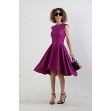 Zelish My Sister Mürdüm Pileli Midi Boy Elbise