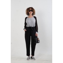 Zelish My Sister Kendinden Çizgili Havuç Pantolon