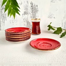 Winter Porselen  Çay Tabağı 6 Adet - Nar Çiçeği