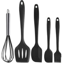 5 Li Mutfak Takım Yanmaz Yapışmaz Mutfak Pasta Slikon Yumurta Fırçası Kaşık Çırpıcı Tutacak Set