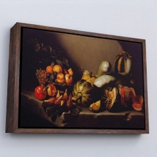 Marsilyan- Çerçeveli Caravaggio - Meyveli Natürmort Tablo - Still Life With FRUIT-7134