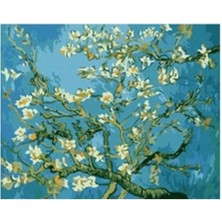 Marsilyan- Kanvas Van Gogh Badem Çiçekleri Kasnaklı