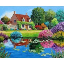 Marsilyan- Kanvas Renkli Cennet Evi Sayılarla Boyama Seti Rulo