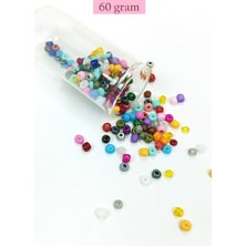 Just Cheap Store Dökme Cam Kum Boncuk Büyük Boy (6/0) 4 mm - 60 Gram - Karışık Renkli - BNC132