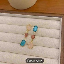 Ekinoksen Renkli, Şık ve Zarif Sallantılı Taşlı Küpe