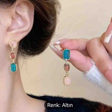 Ekinoksen Renkli, Şık ve Zarif Sallantılı Taşlı Küpe