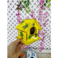 Nsn Ahşap Dünyası 2 Adet Ahşap Kus Evi,Bahçe Süslemesi,Renkli Kuş Evi,Sarı Yeşil