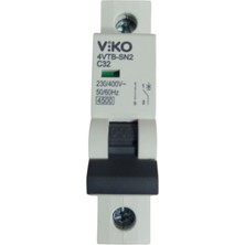 Viko 32 Amper.c  Tipi Otomatik Sigorta    4VTB-10  Sn2  4.5ka  1p  C  32A