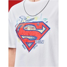 Woodroffe Süperman Baskılı Oversize Erkek T-Shirt Salaş Boyfirend