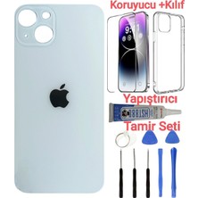 İndirim Plus Apple iPhone 13 Arka Kapak Pil Kapağı + Yapıştırıcı+Kılıf+Kırılmaz  Beyaz Renk