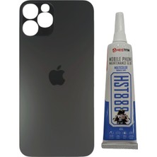 İndirim Plus Apple iPhone 13 Pro Arka Kapak Pil Kapağı + Yapıştırıcı Siyah Renk