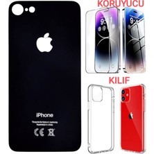 İndirim Plus Apple iPhone 8 Arka Kapak Pil Kapağı +Kılıf+Kırılmaz Siyah Renk