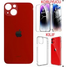 İndirim Plus Apple iPhone 13 Arka Kapak Pil Kapağı +Kılıf+Kırılmaz Kırmızı Renk