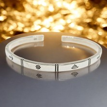 G&A Jewels Denizin Ruhu - 925 Ayar Gümüş Erkek Kelepçe Bileklik