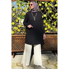 Rabia Şamlı Damla Triko Tunik Siyah