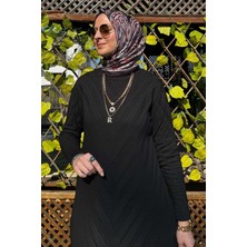 Rabia Şamlı Damla Triko Tunik Siyah