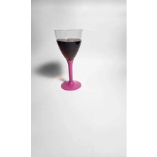 Evinizin Yardımcısı Sunumluk & Şarap Bardağı &Meşrubat Bardağı Pembe Ayak 10 Adet