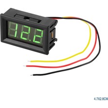 Dijital Voltmetre Ölçer 0-100V 3pin Yeşil LED