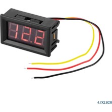 Dijital Voltmetre Ölçer 0-100V 3pin Kırmızı LED