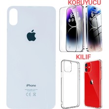 İndirim Plus Apple iPhone Xs Max Arka Kapak Pil Kapağı +Kılıf+Kırılmaz  Beyaz Renk