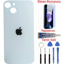 İndirim Plus Apple iPhone 13 Mini Arka Kapak Pil Kapağı + Yapıştırıcı+Kırılmaz+Tamir Seti  Beyaz Renk