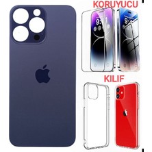 İndirim Plus Apple iPhone 14 Pro Arka Kapak Pil Kapağı +Kılıf+Kırılmaz Mor Renk