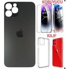 İndirim Plus Apple iPhone 12 Pro Max Arka Kapak Pil Kapağı +Kılıf+Kırılmaz Siyah Renk