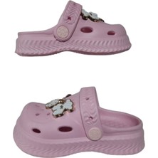Akım Bebek Çocuk Pembe Renkli Taşlı-Bahçe-Havuz-Kreş Gündelik Kaymaz Ortopedik Sandalet Terlik