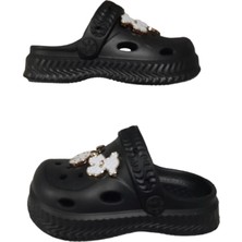 Akım Bebek Çocuk Siyah Renkli Taşlı-Bahçe-Havuz-Kreş Gündelik Kaymaz Ortopedik Sandalet Terlik