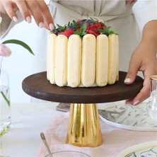 Akayev Ahşap 28 cm Altın Konik Ayaklı Sunumluk