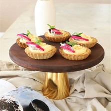 Akayev Ahşap 28 cm Altın Konik Ayaklı Sunumluk