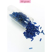 Just Cheap Store Uzun Boru Kesme Boncuk Çap 2mm Uzunluk 10 mm - 60 Gram - Lacivert - BNC272