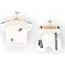 Woops Baby Marka Nke Desen Interlok Şortlı Ikili Takım Unisex 6-24 Ay