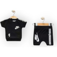 Woops Baby Marka Nke Desen Interlok Şortlı Ikili Takım Unisex 6-24 Ay