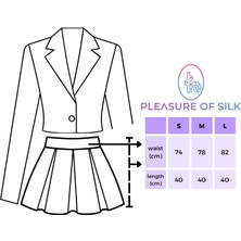Pleasure Of Silk Posilk Çizgili Crop Ceket ve Şort Etek Takım