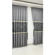 Fon Dünyası Pano Fon Perde Versace Gri Antrasit (Tek Kanat)