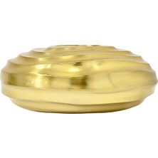 Gold Helezon Metal Vazo Yatay