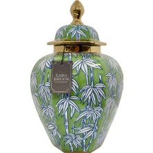 Lara Decor Yeşil Bambu Porselen Küp (B)