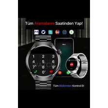 Hx Series V4 Suit Yuvarlak Akıllı Saat 7 Kordon ve Kulaklık Hediyeli Akıllı Saat